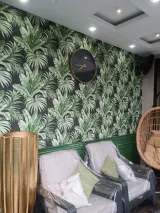 Papel Tapiz Botánico en Baño de Visita