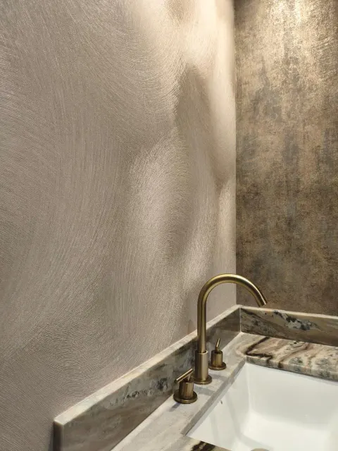 Papel Tapiz Texturizado en Baño de Visitas